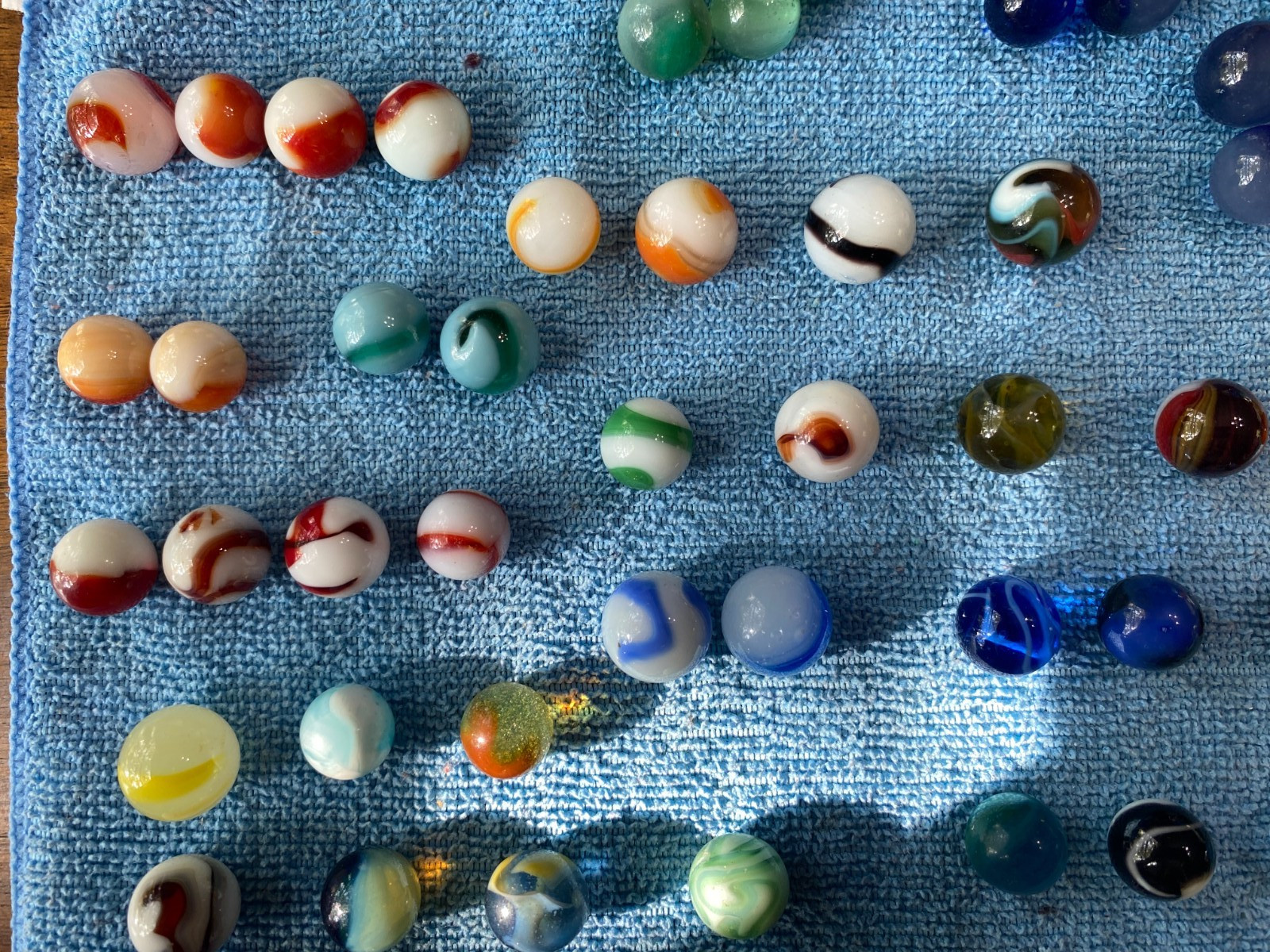 Vintage Lot of 108 Marbles Various Makers Moss Agates Patches Swirl etc
