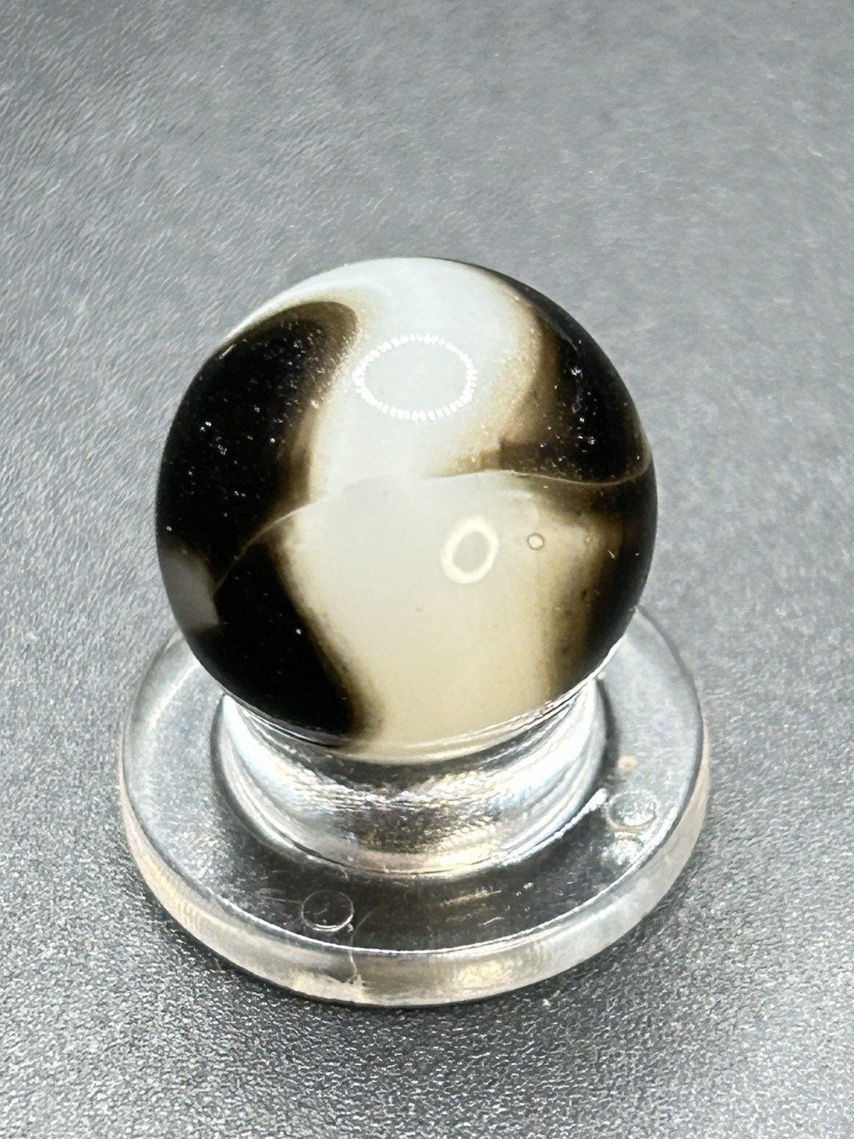 Peltier Zebra Marble w/ Aventurine Vintage Marbles 0.591”