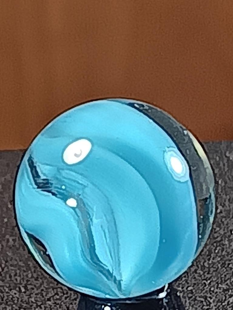 5/8″ Vitro Agate Robin’s Egg Blue Caged Cat’s Eye Near Mint Serious Marble B217