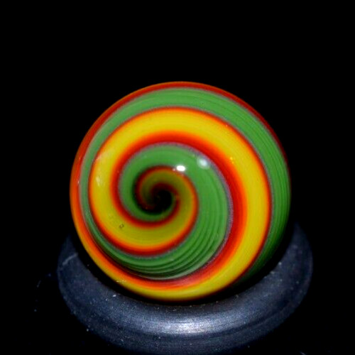 BRYAN TRILLAS GLASS MARBLE/.542″-VIOLET BLACKLIGHT LUCKY STRIPE-SUNFLOWER,LIME,R