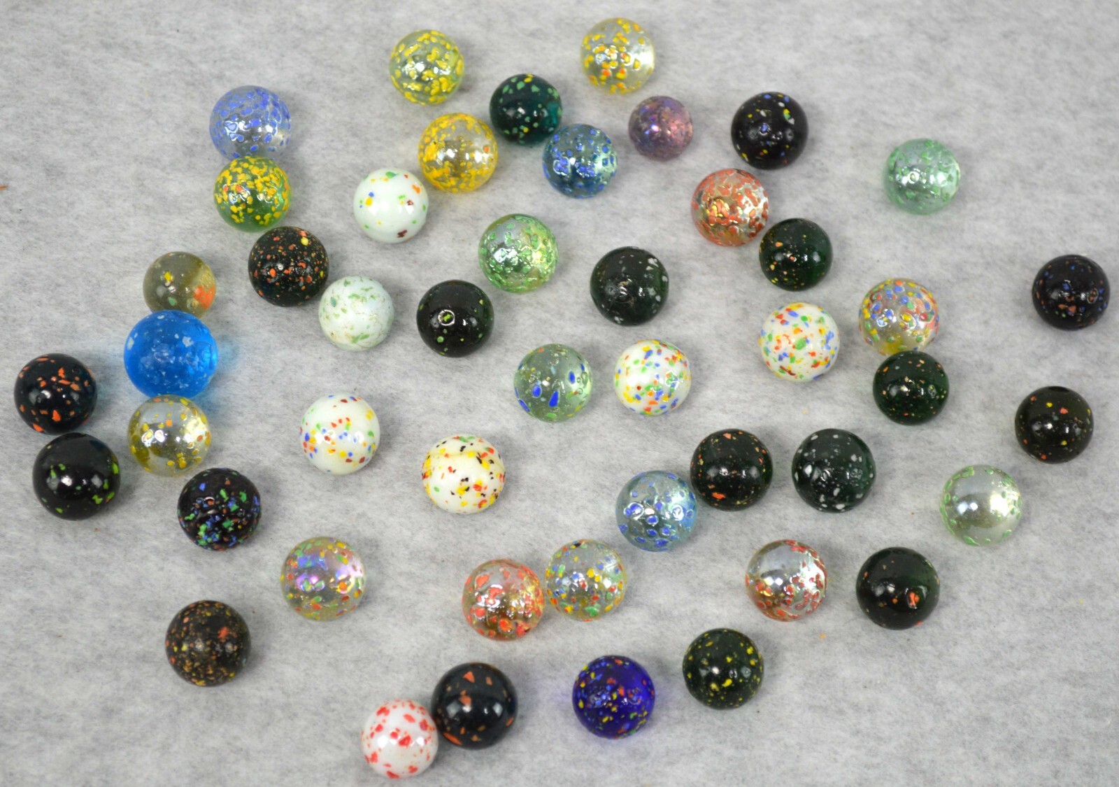 Vintage Marble Lot 40 Speckled Mix Unique Collection 13mm-18mm