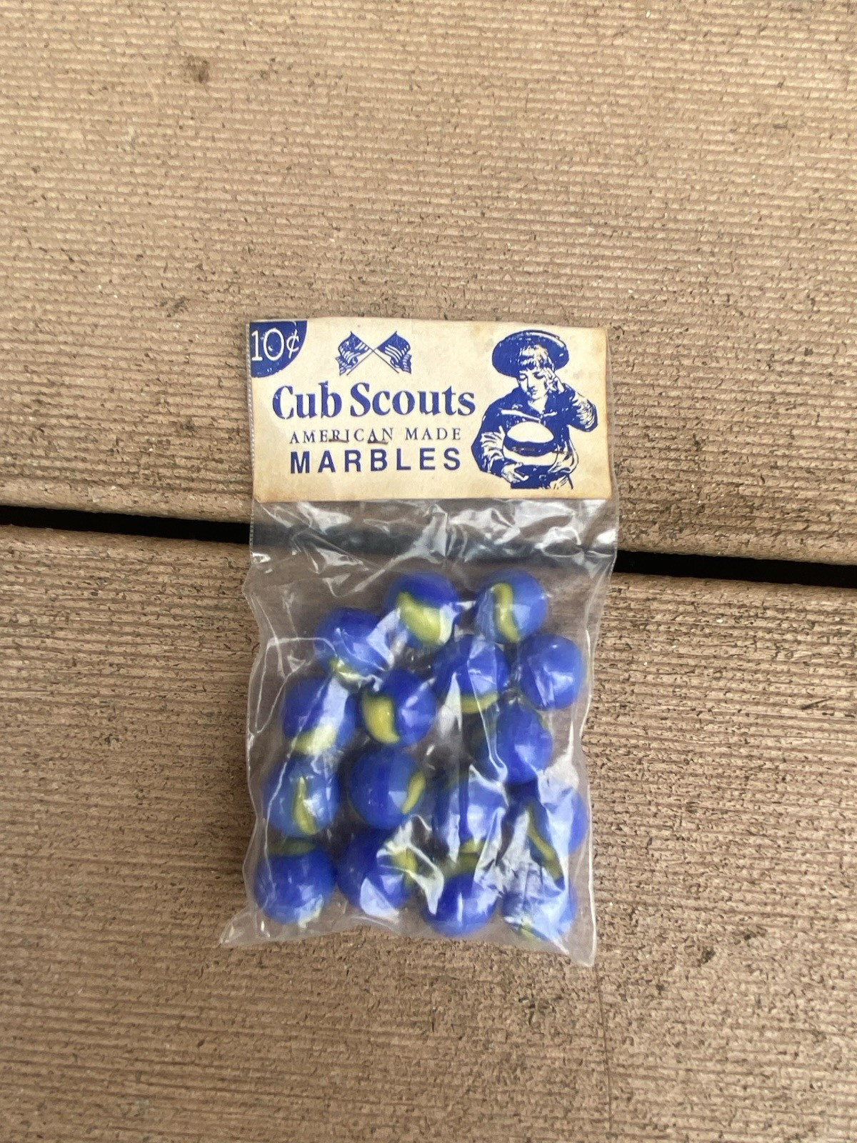 CUB SCOUTS Marbles ORIGINAL BAG 16 Marbles VINTAGE MARBLES American Made