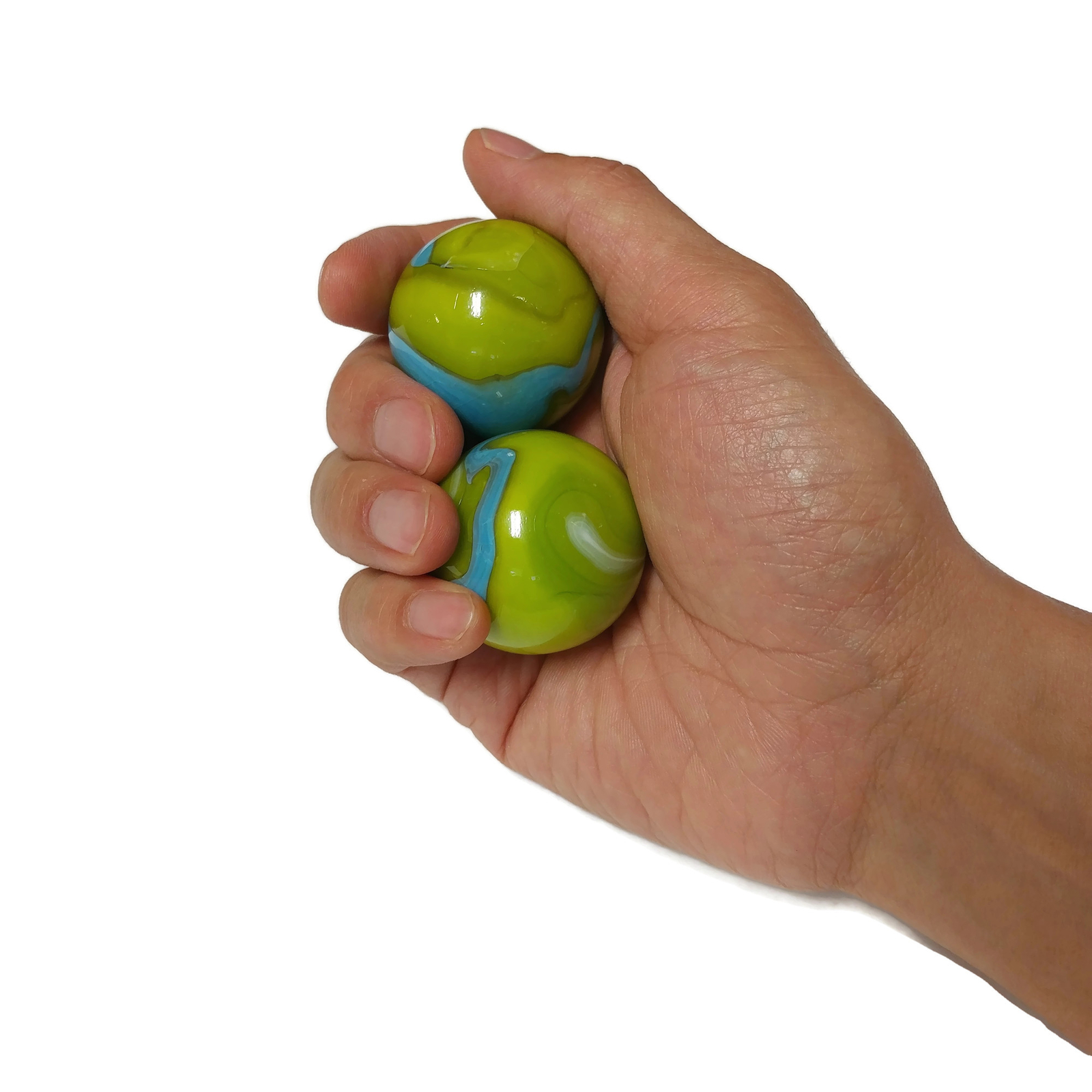 2 pcs Green Mermaid Mammoth 1.6″ Marbles / MegaFun Mega Marbles
