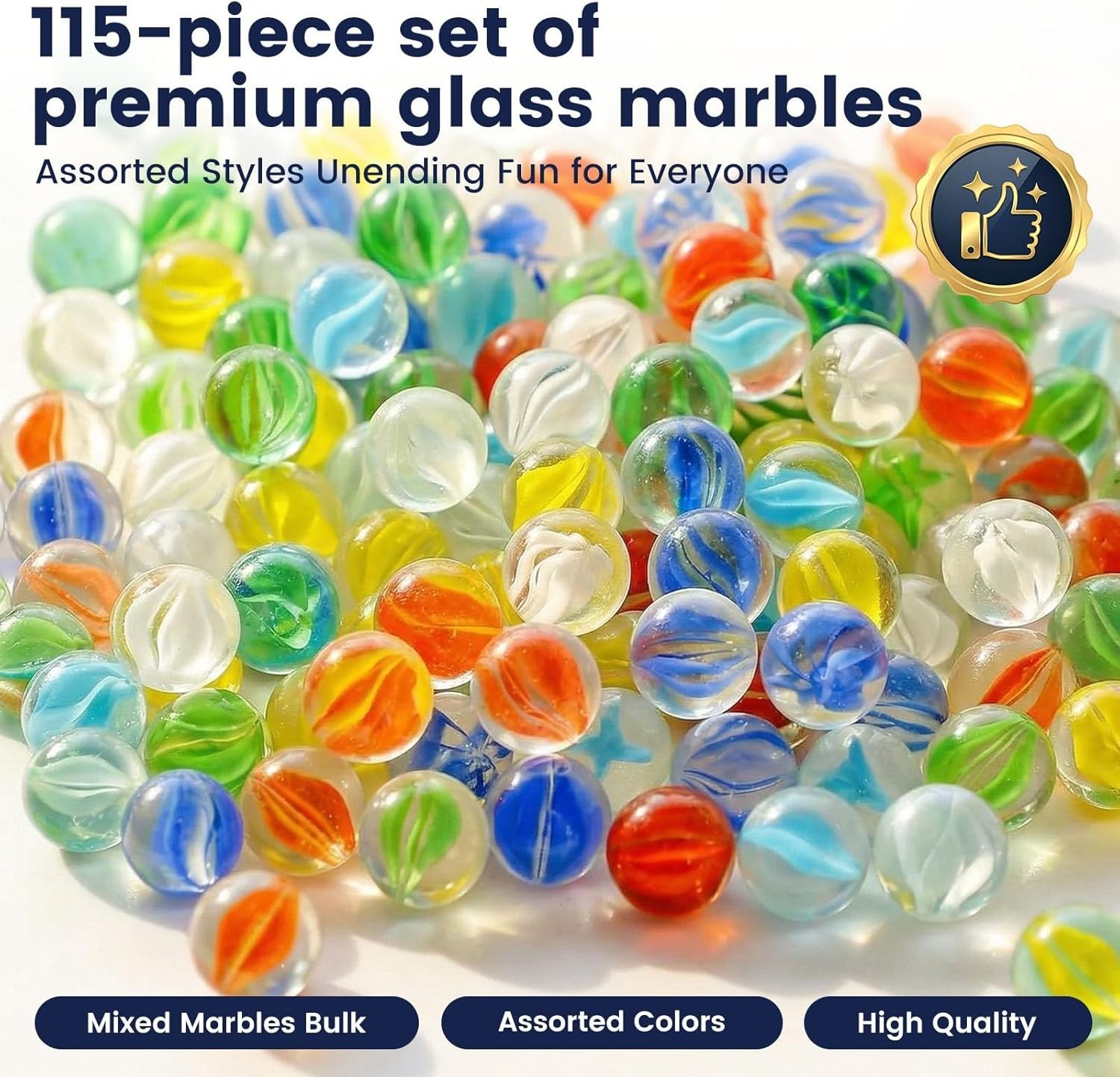 Educational 115PCS Cat Eye Glass Marble Set – Great for Skill Development