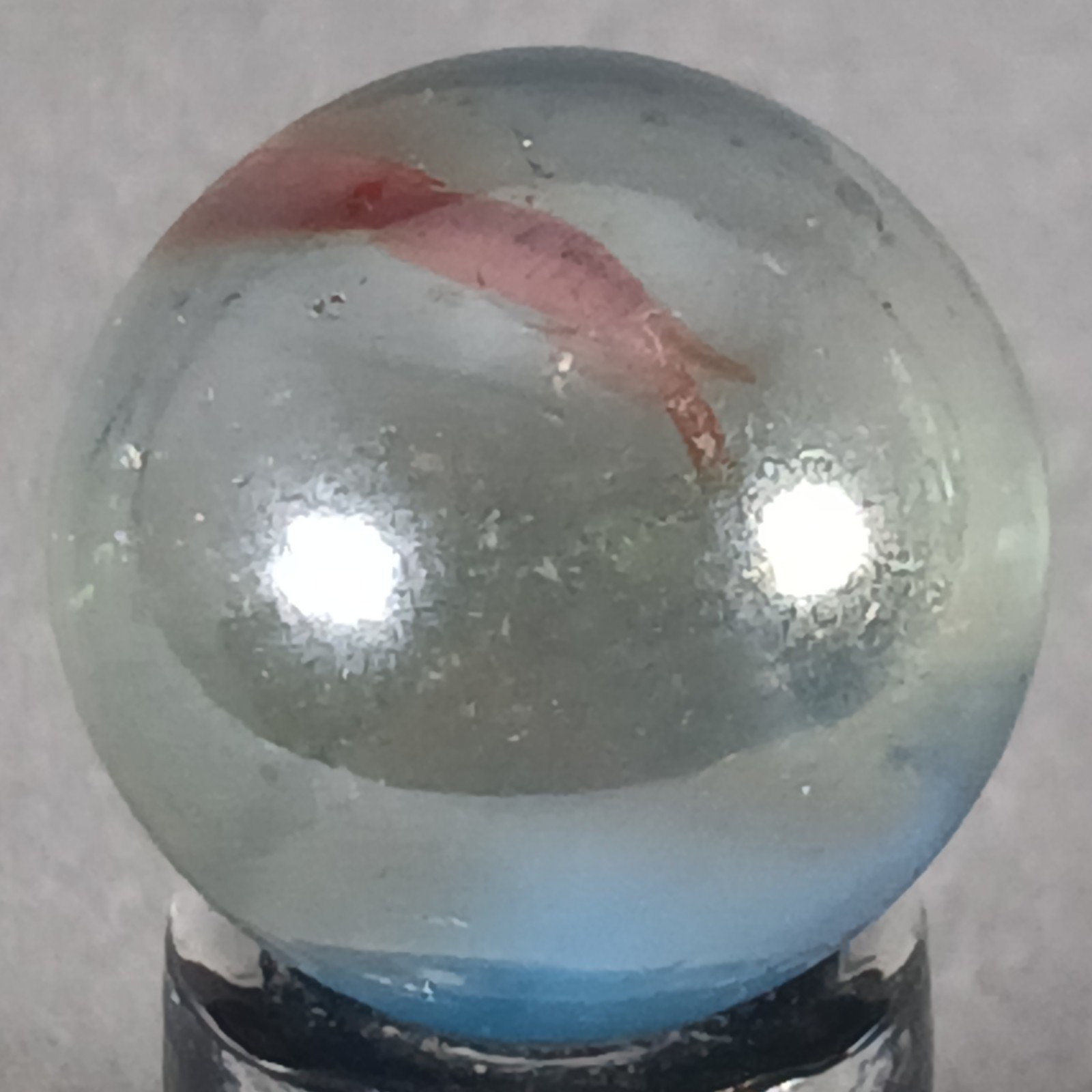 Vintage Iridescent Patch And Ribbon Marble .62 Inches Near-Mint Condition