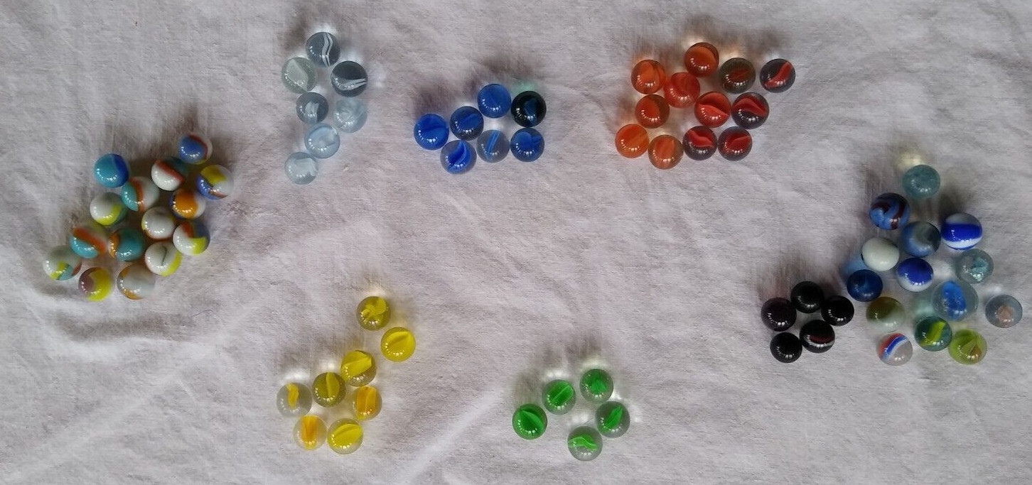 Lot of 75 Antique Vintage Marbles Opaque Swirl Shooter Akro Agate Marble King