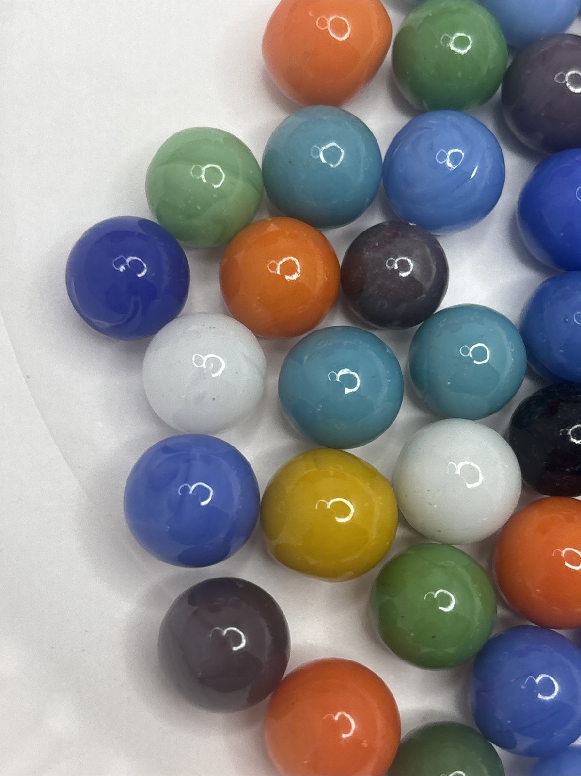 Vintage Bright Color Glass Marbles Lot of 50 Peewee Size Y