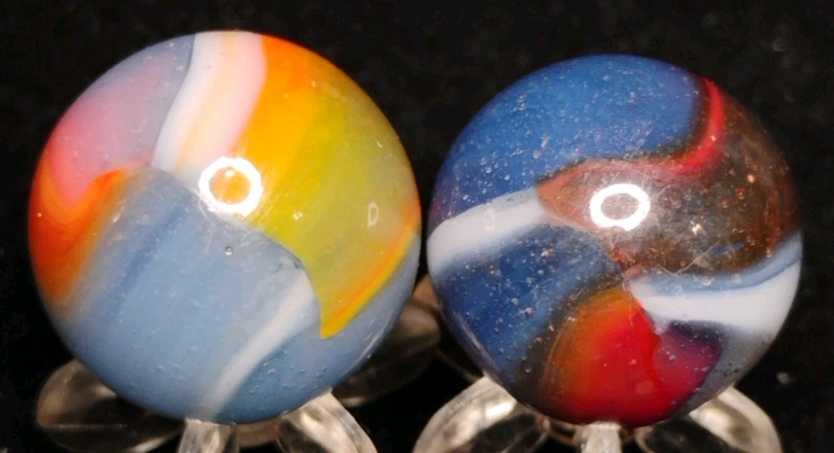 .64″-.61″ VINTAGE PELTIER MARBLES LOT🔥 RARE TOYS- NM+/-