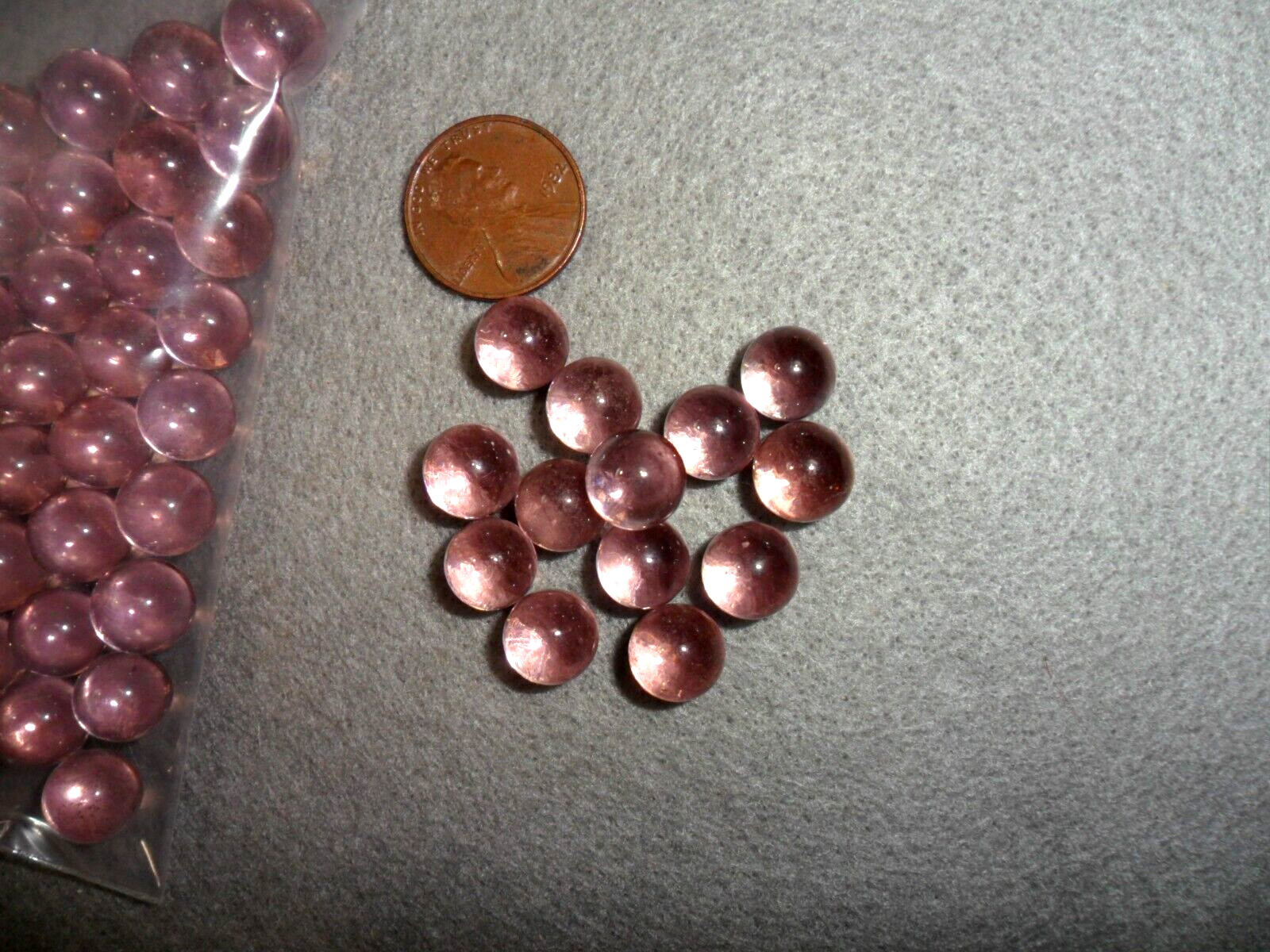 Vintage Small Pink Glass West Virginia Marbles – Approximately 9mm