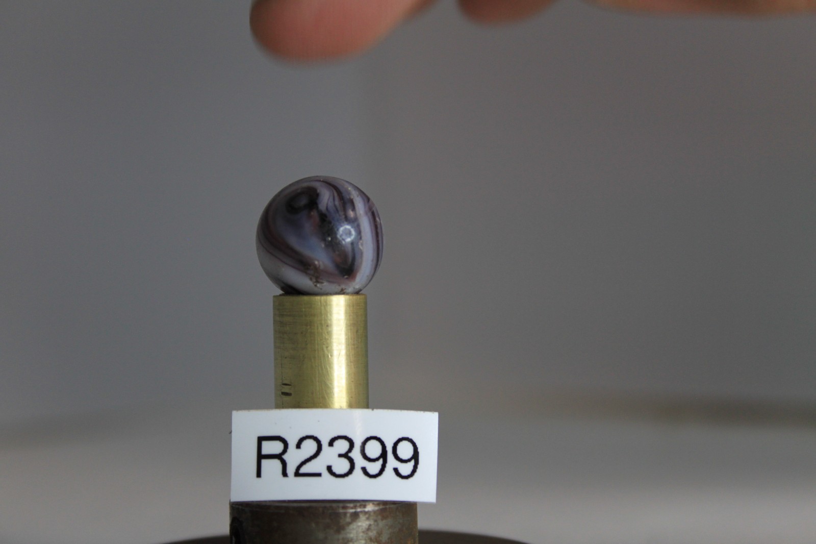 CHRISTENSEN AGATE MARBLE COLD ROLLED PURPLE OPAQUE WHITE 11/16″ CIRCA 1925-1933