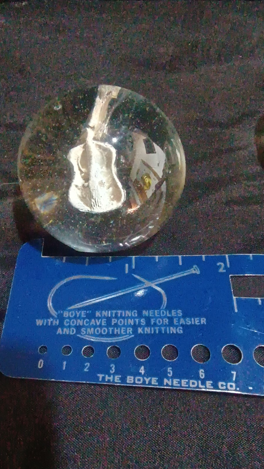 Ray Laubs Guitar Sulphide Marble, Signed On Bottom Of Marble