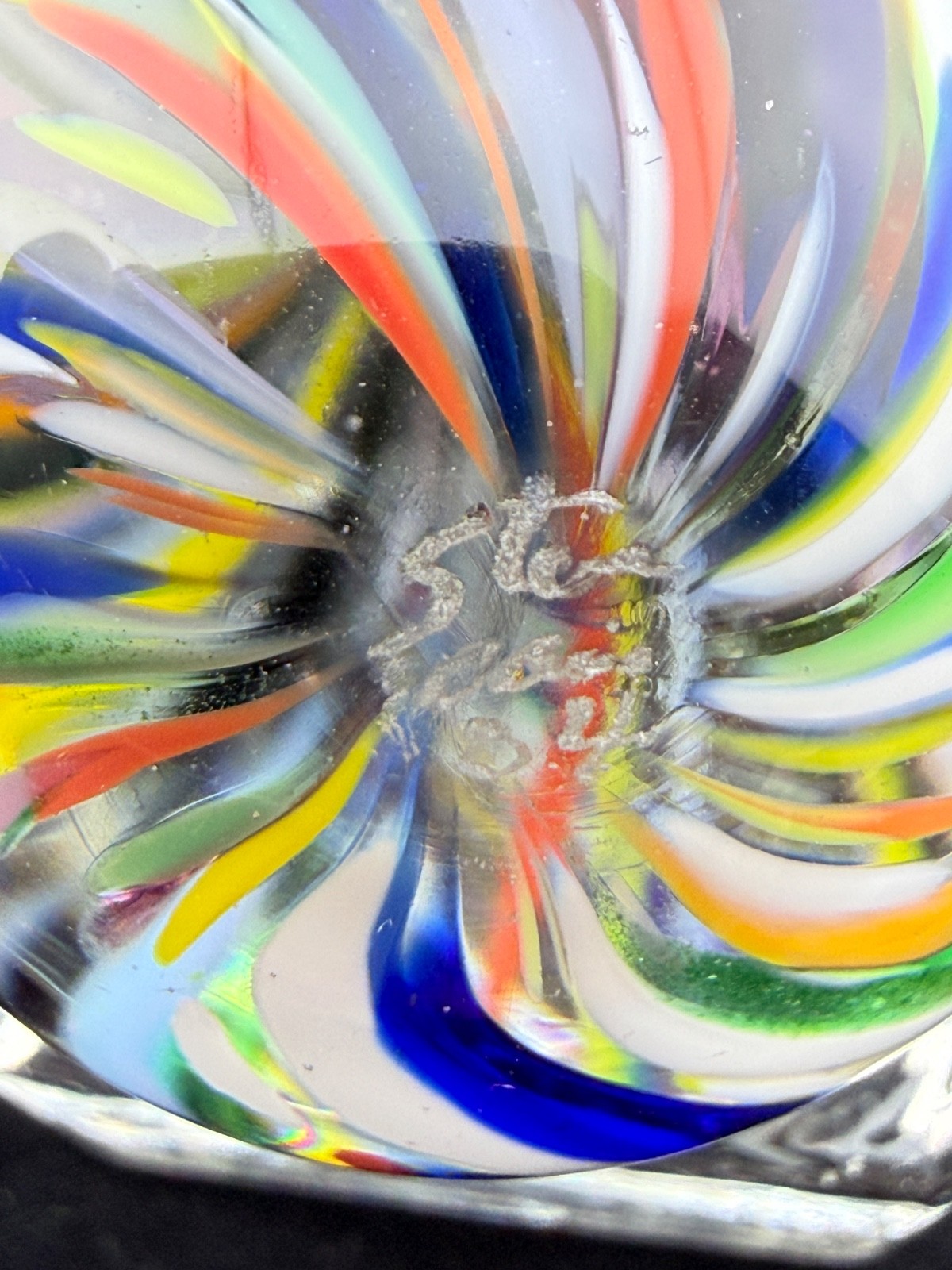 Steve Davis signed 04 1.48″ Multi Colored Swirl Marble NM