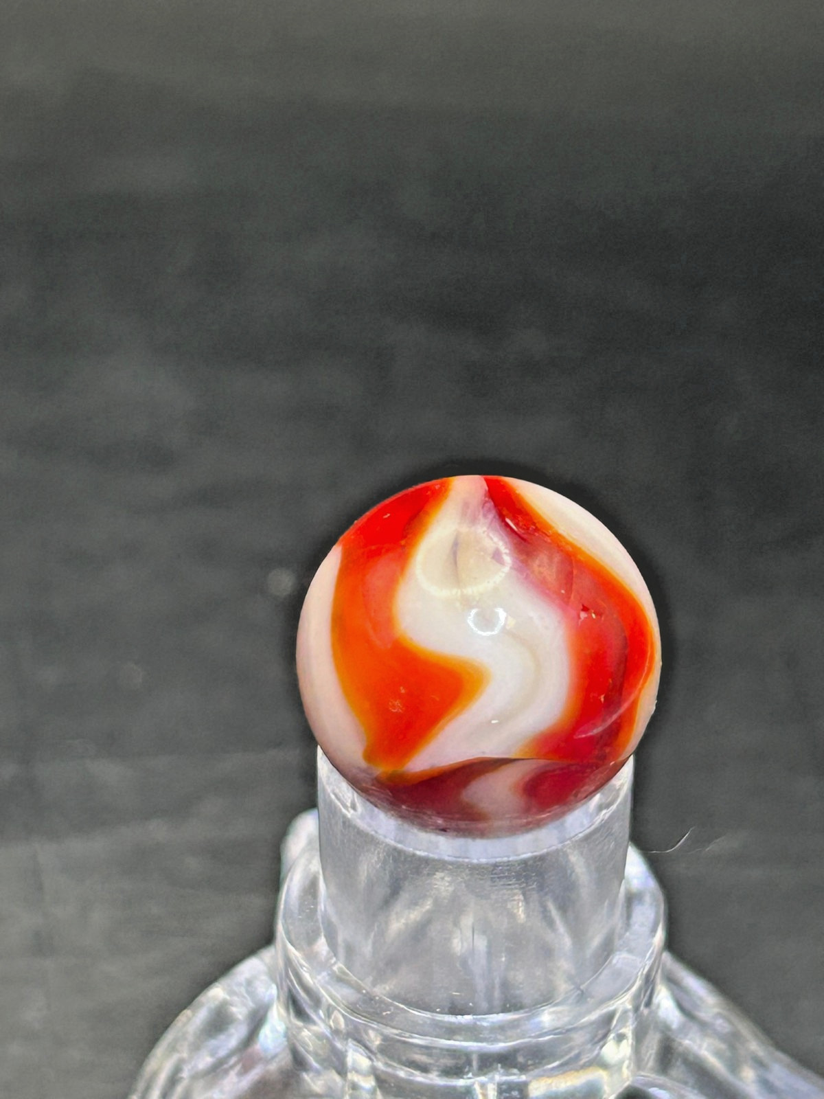Vintage Peltier NLR Bloodie Rainbo Marble, Red/Orange, .66″, Near Mint+, P21