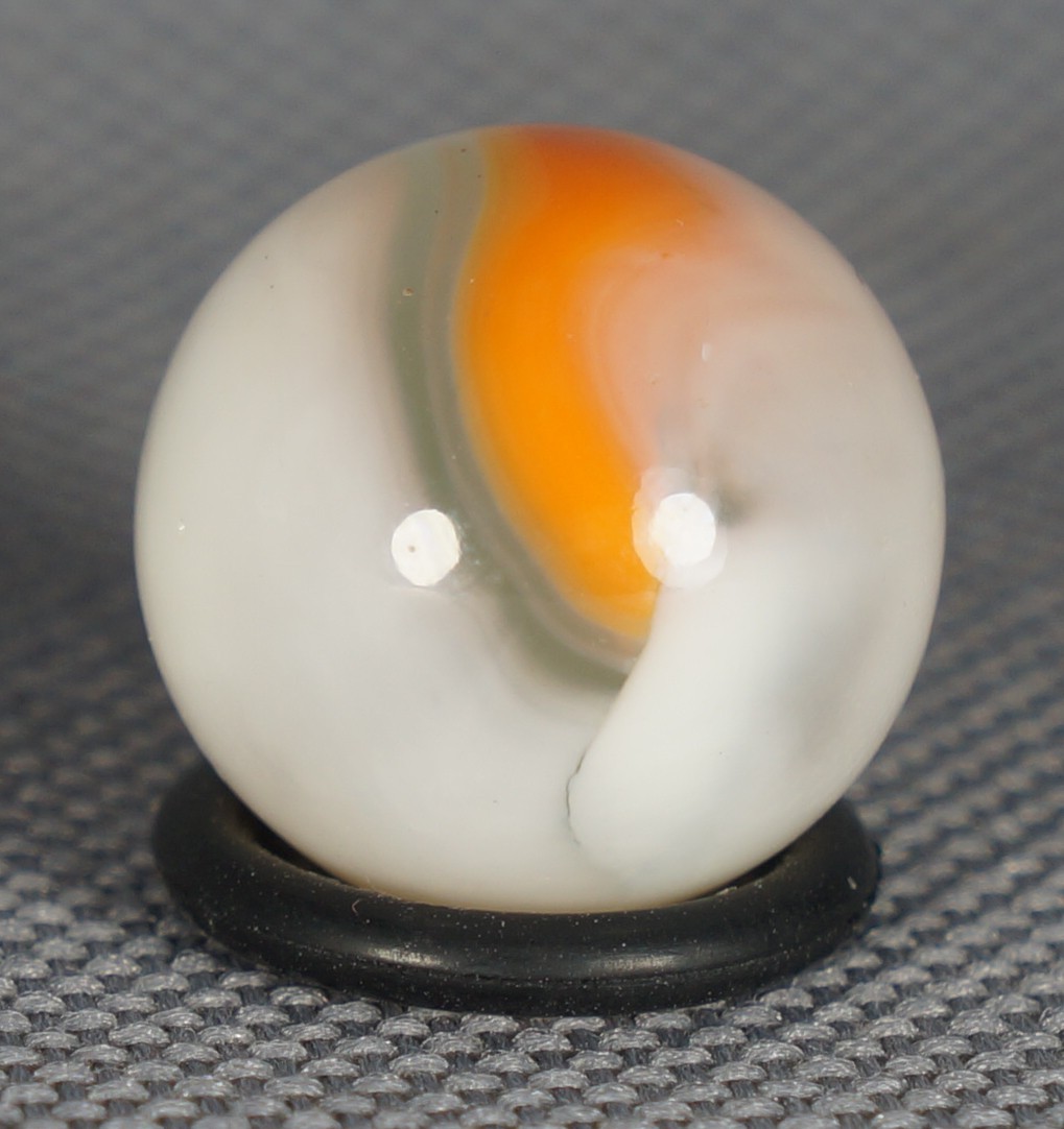 Vintage Marble: Mint 5/8 Vitro Agate Orange Conqueror Patch -One Killer Old Mib