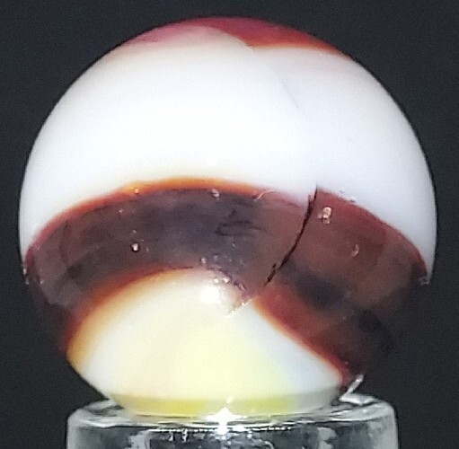 Vintage Vitro “Black Lined All-Red” Marble 5/8 Inch Size Near-Mint Condition