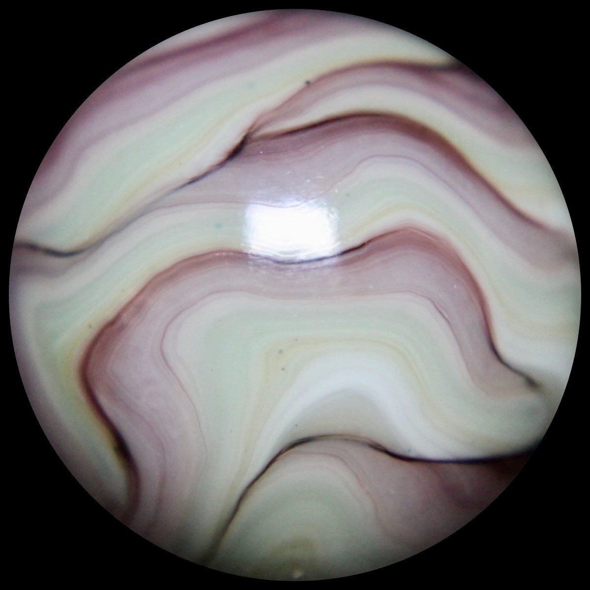 JABO Kokomo Glass Marble Collector Series: Rare KOG Purple & Jade Flames