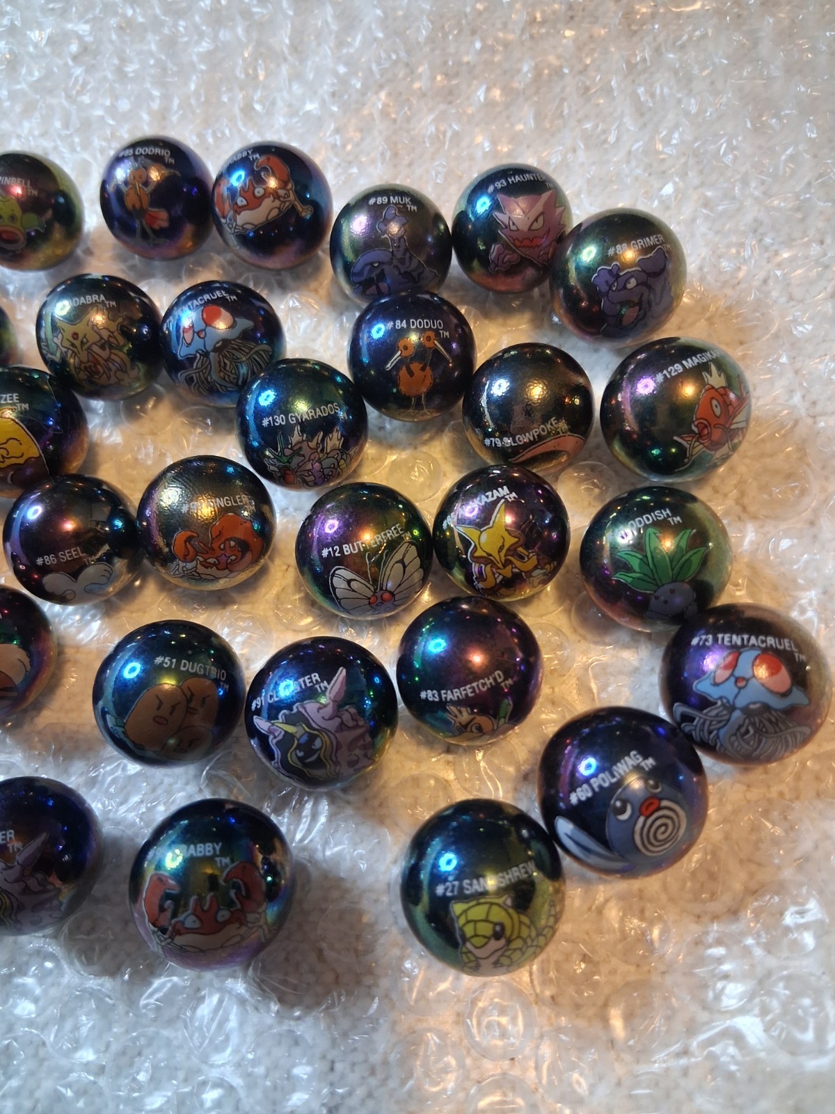 Pokémon Hologram Marbles Mixed Lot Of 34