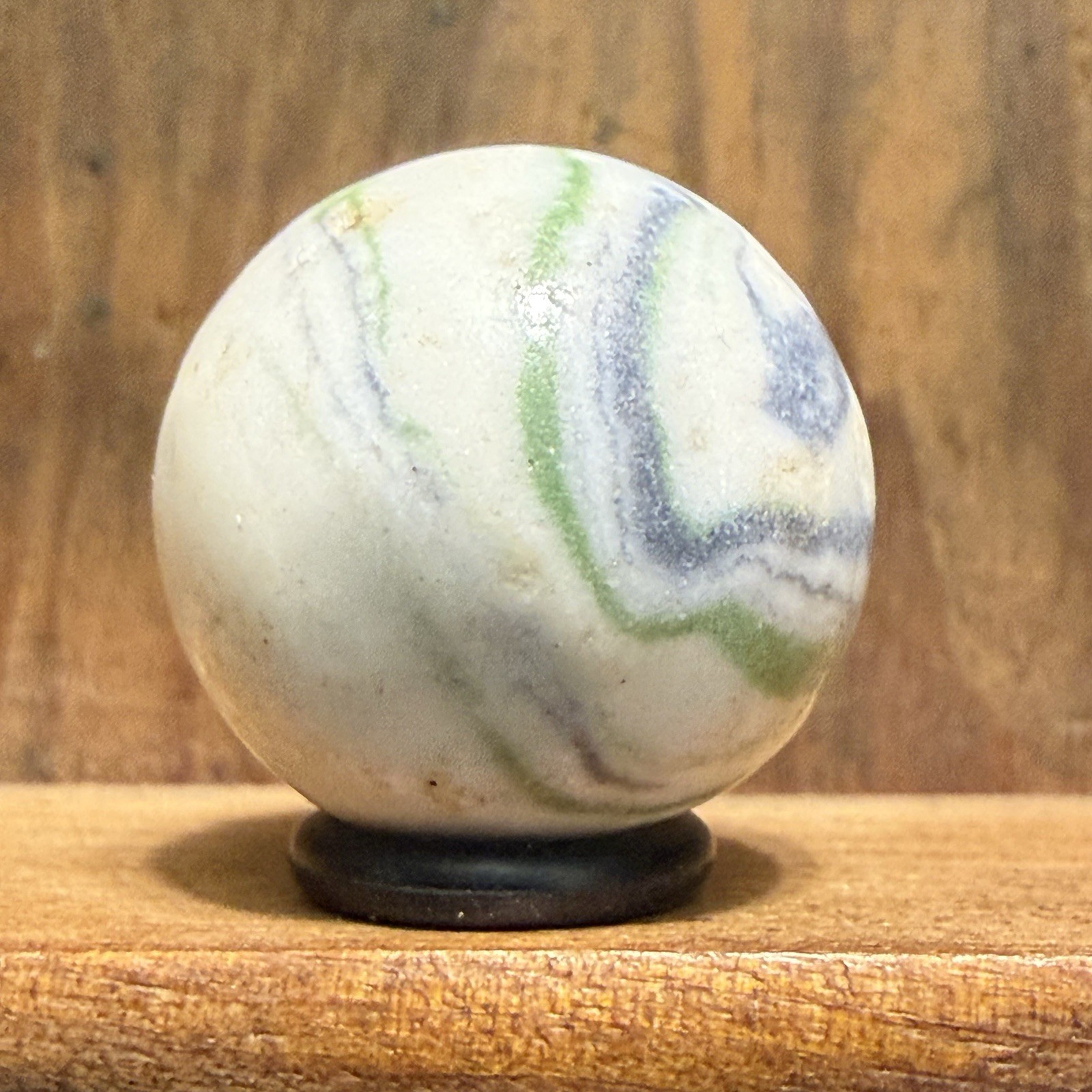 Antique German Handmade Lined Crockery Marble 23/32” Mint | 274