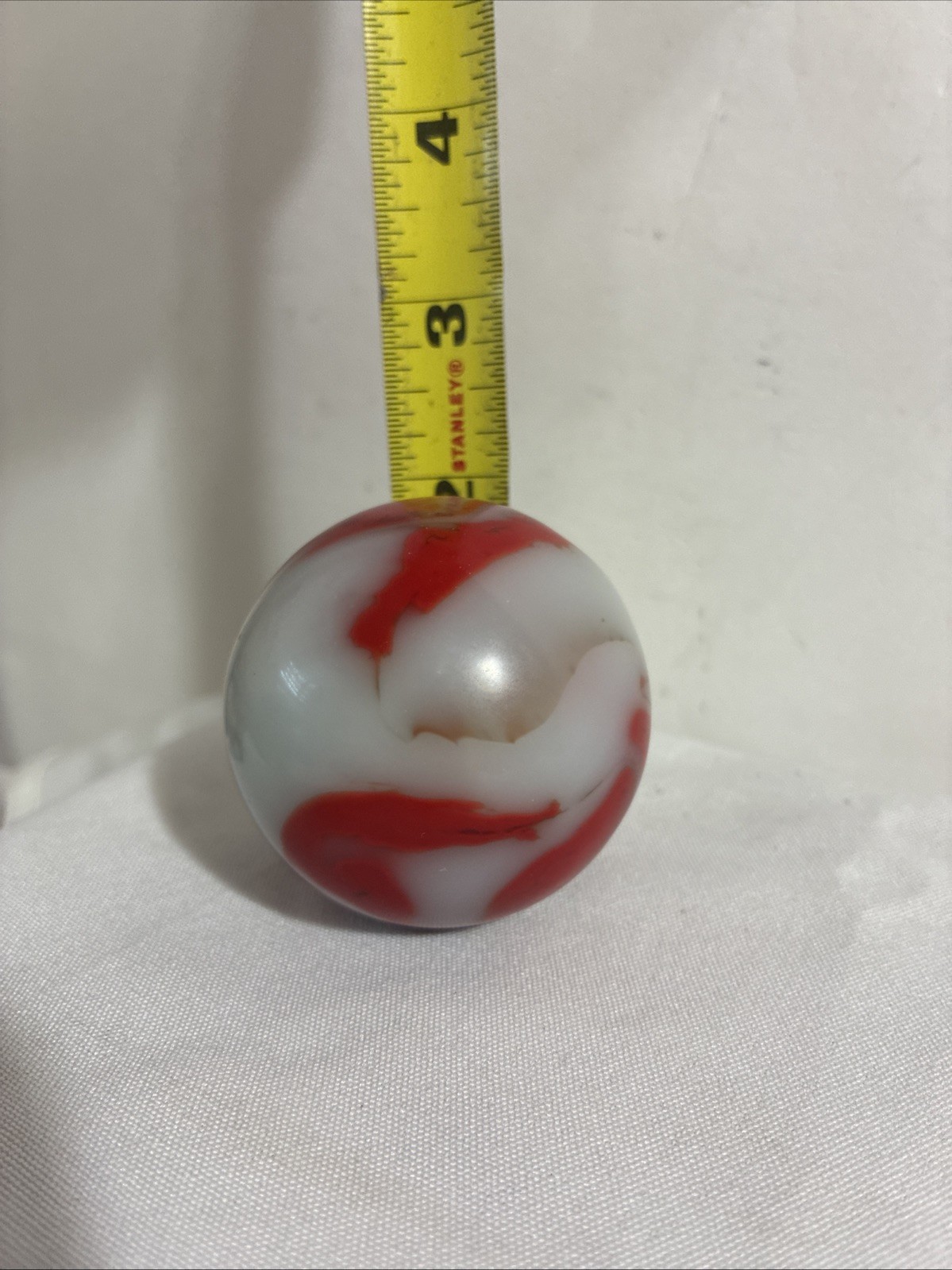 Rare VTG MARBLE PELTIER GLASS Large 2” Diameter And ~7 Oz. In Weight Very Nice