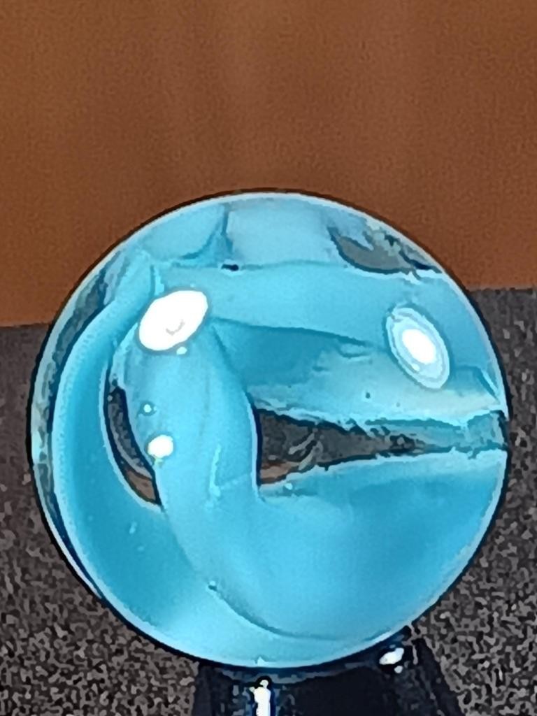 5/8″ Vitro Agate Robin’s Egg Blue Caged Cat’s Eye Near Mint Serious Marble B217