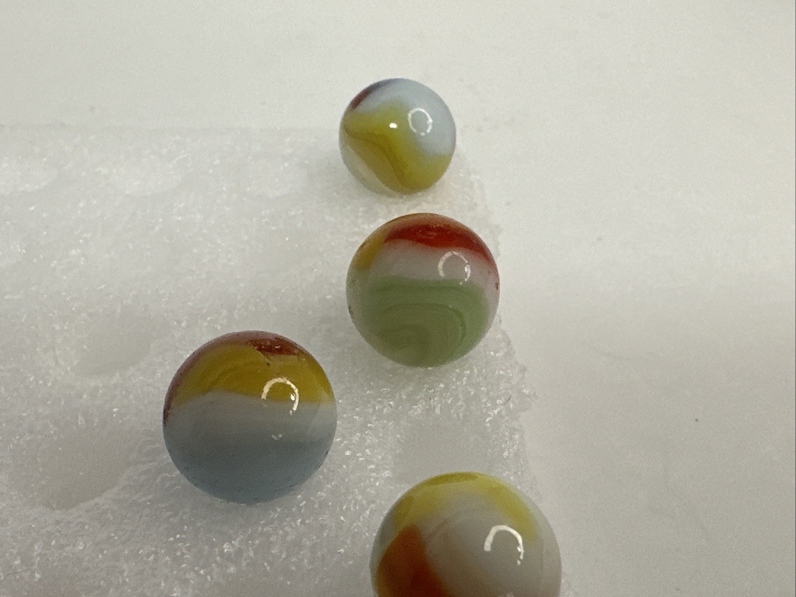 016 Lot 9 Vintage Vitro Tri Lite Elite Marbles. Played With