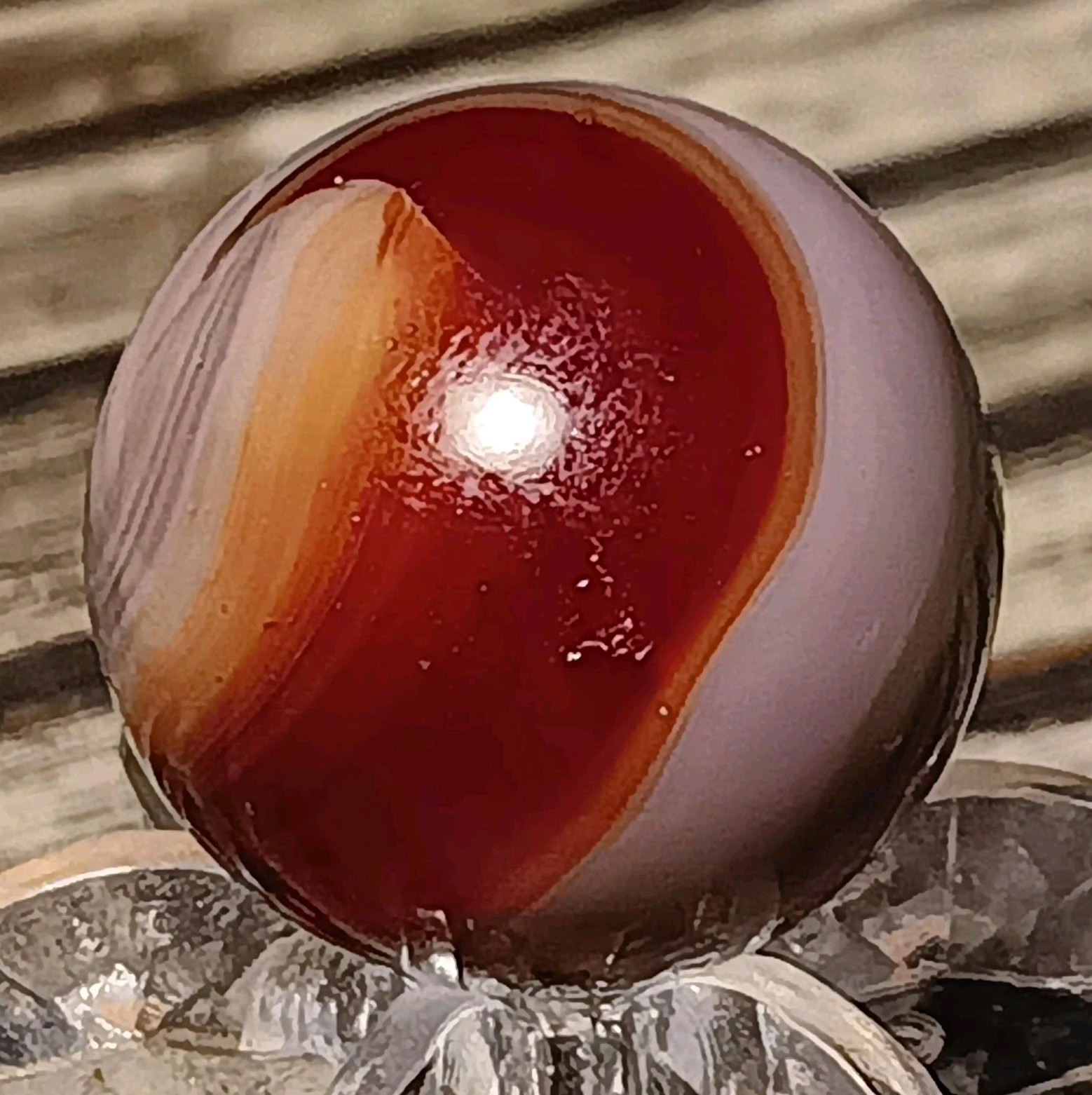 Akro Agate Corkscrew Marble. 5/8″ Nm. Nice Color Combo.
