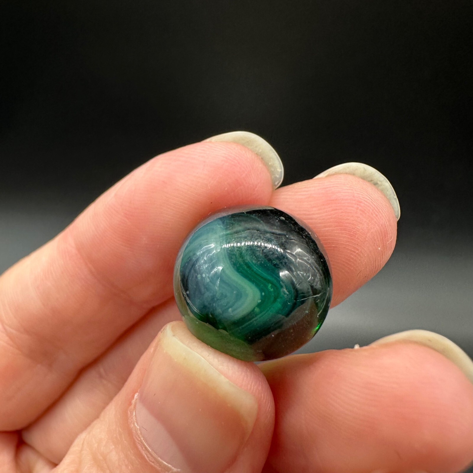Vintage Glass Marbles Lot Of 6 Swirled Multicolor Collectibles Retro Gray Blue