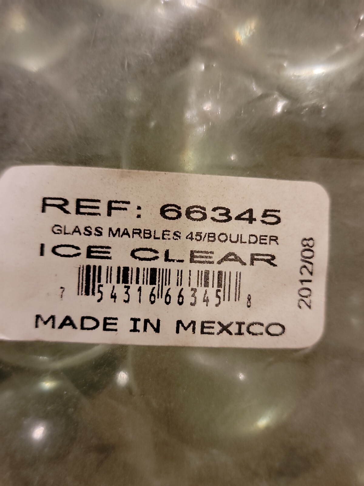 12 BOULDER 1 3/8 INCH 35MM ICE CLEAR BY VACOR / MEGA MARBLES RETIRED