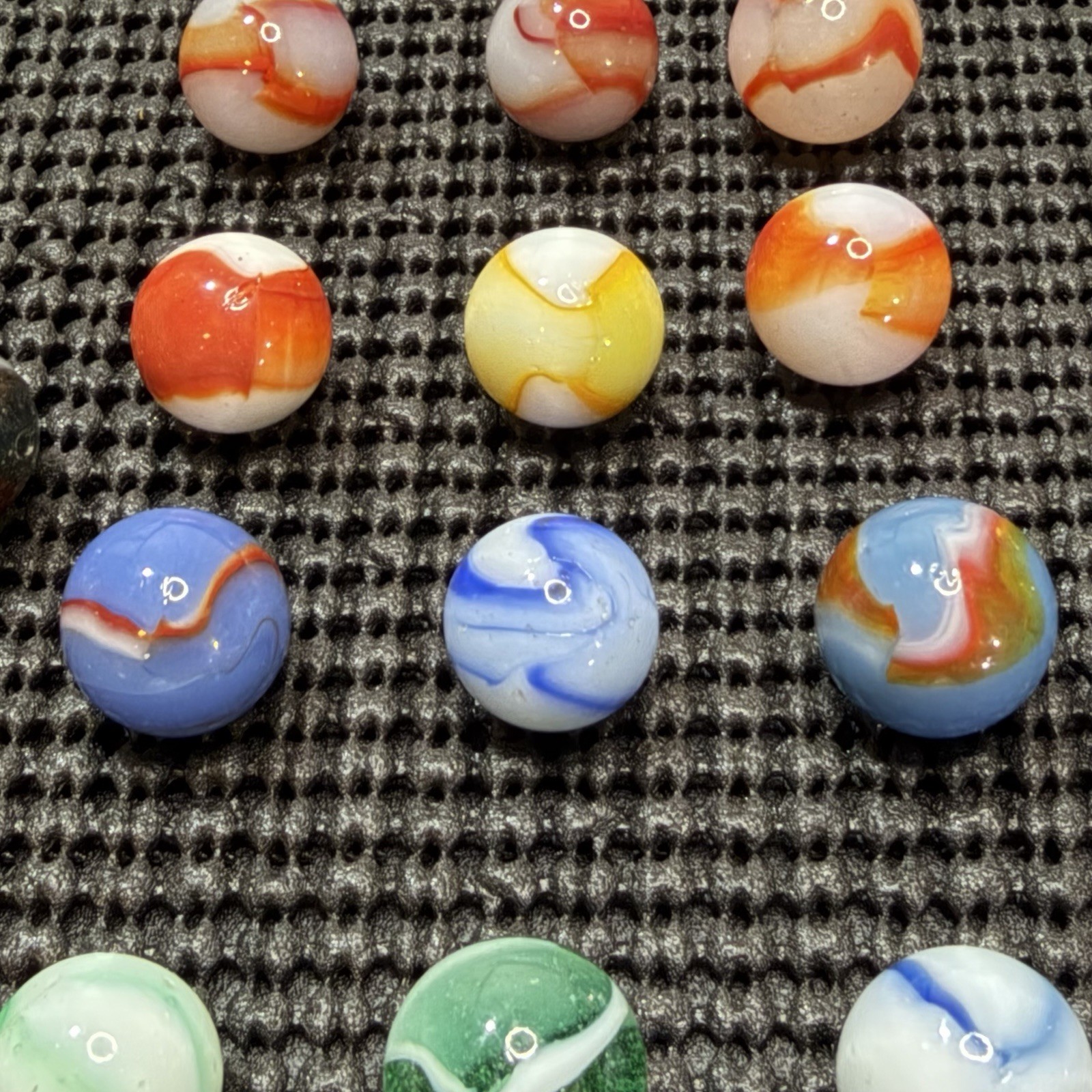 Peltier Marbles Lot of 14 Rainbo Various Conditions