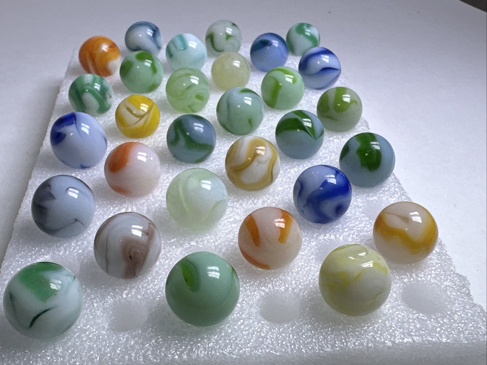 356 Lot Of 30 Vintage Alley Agate Swirl Marbles!