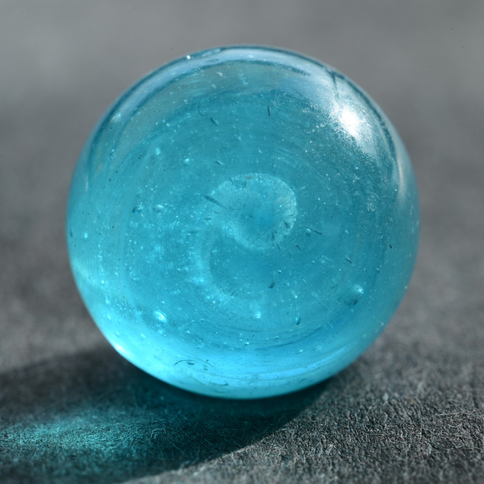 Turquoise Teardrop Greiner Antique German Handmade Marble 1850’s 16.9mm 21/32”