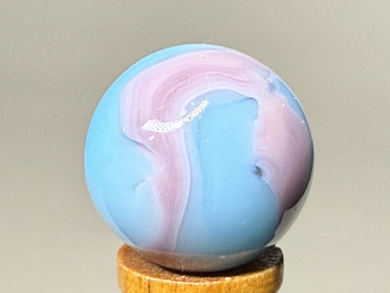 Alley Agate Co Blue Lady Swirl Marble Pennsboro .62” Wet Mint