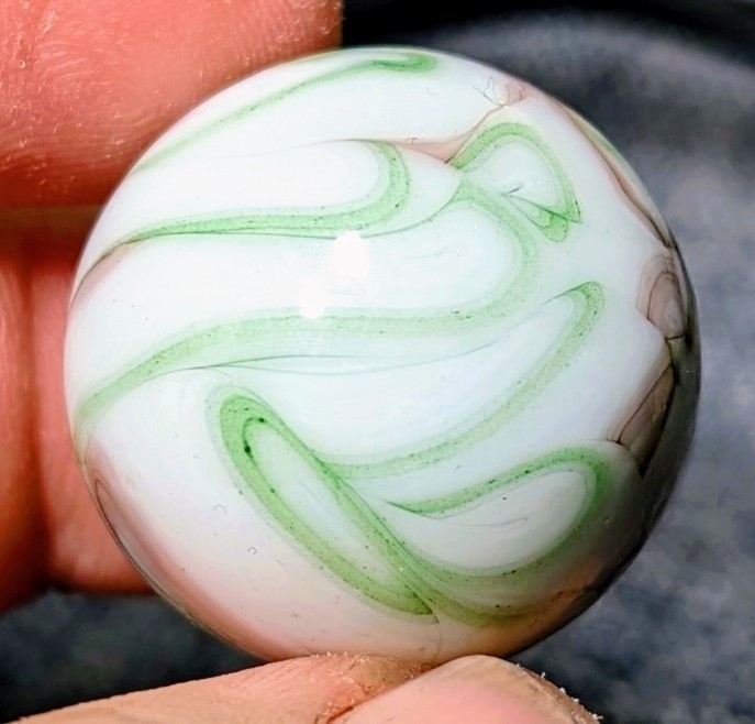 1 & 1/16″+ Massive Busy Veiligglas Opaque Swirl 1950s/1960s Vintage Marbles MM