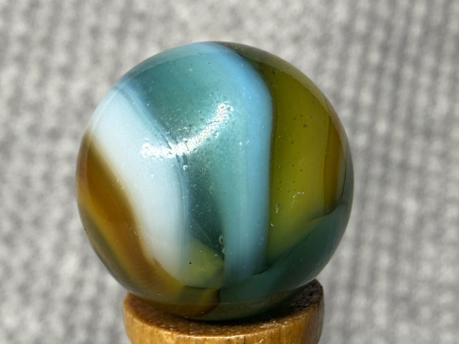 Lot Of 3 Peltier Marbles MC Multi Colored Rainbo .61” To .65” NM(+)