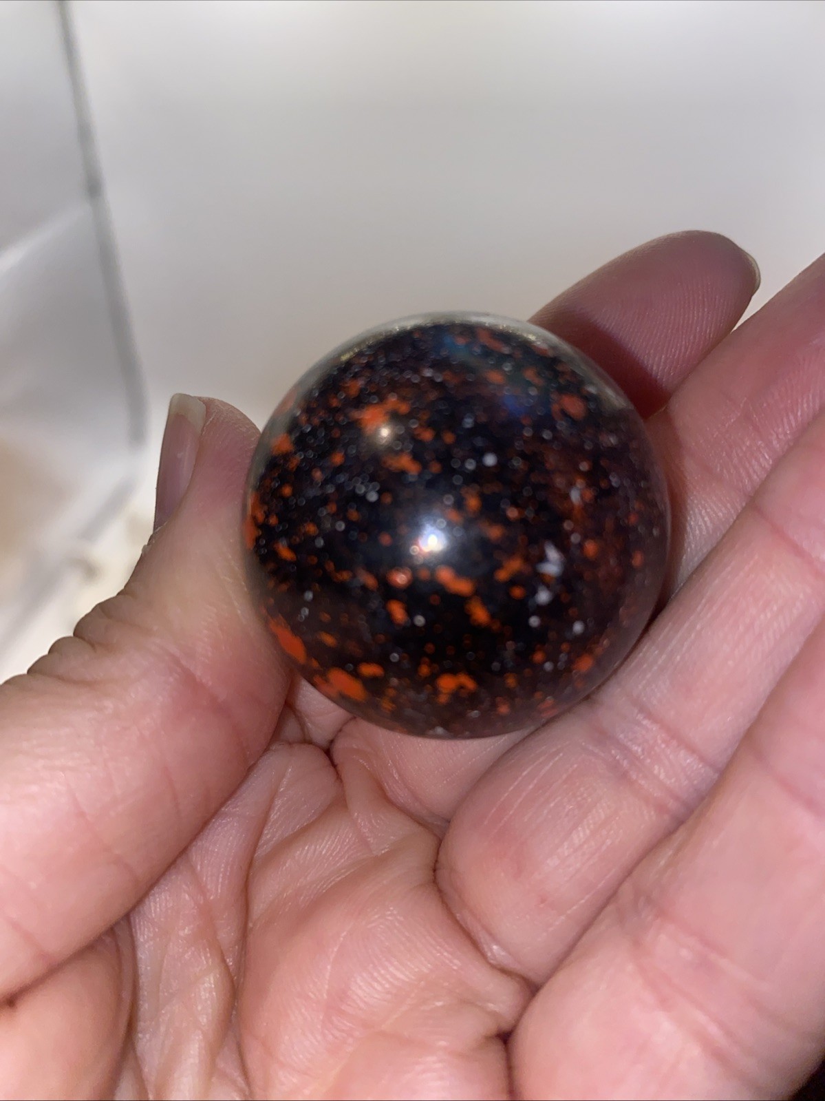 Large CONFETTI Glass Marble Boulder SHOOTER – Black & Multi-Colored