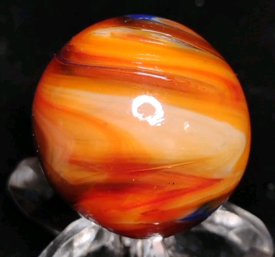 .74″ D.A.S. MARBLES RAMS HEAD STYLE SWIRL-GLASS TOYS NM+