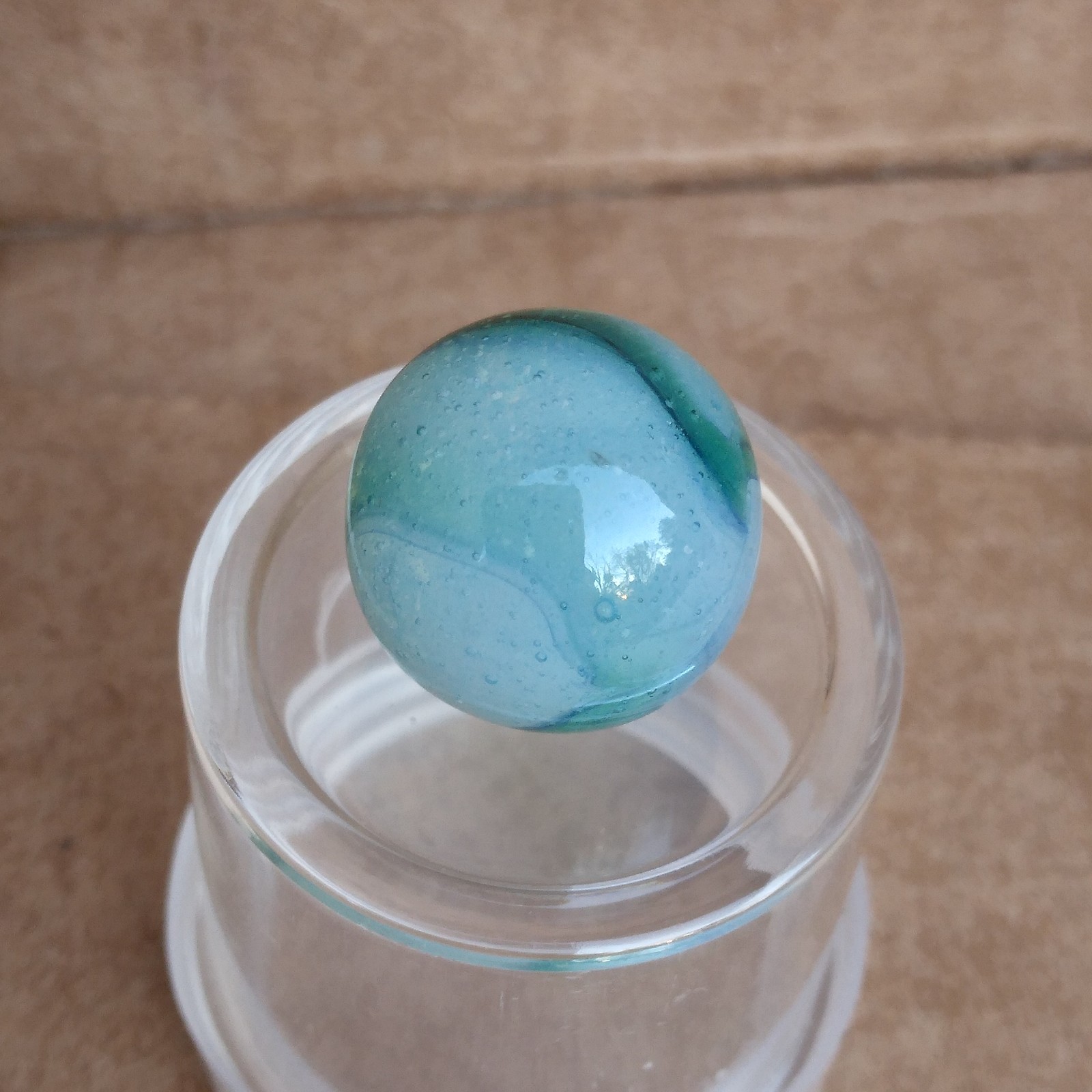 .57″ Vintage Rainbo Marble- Seedy Blue Green- Kokomo Peltier