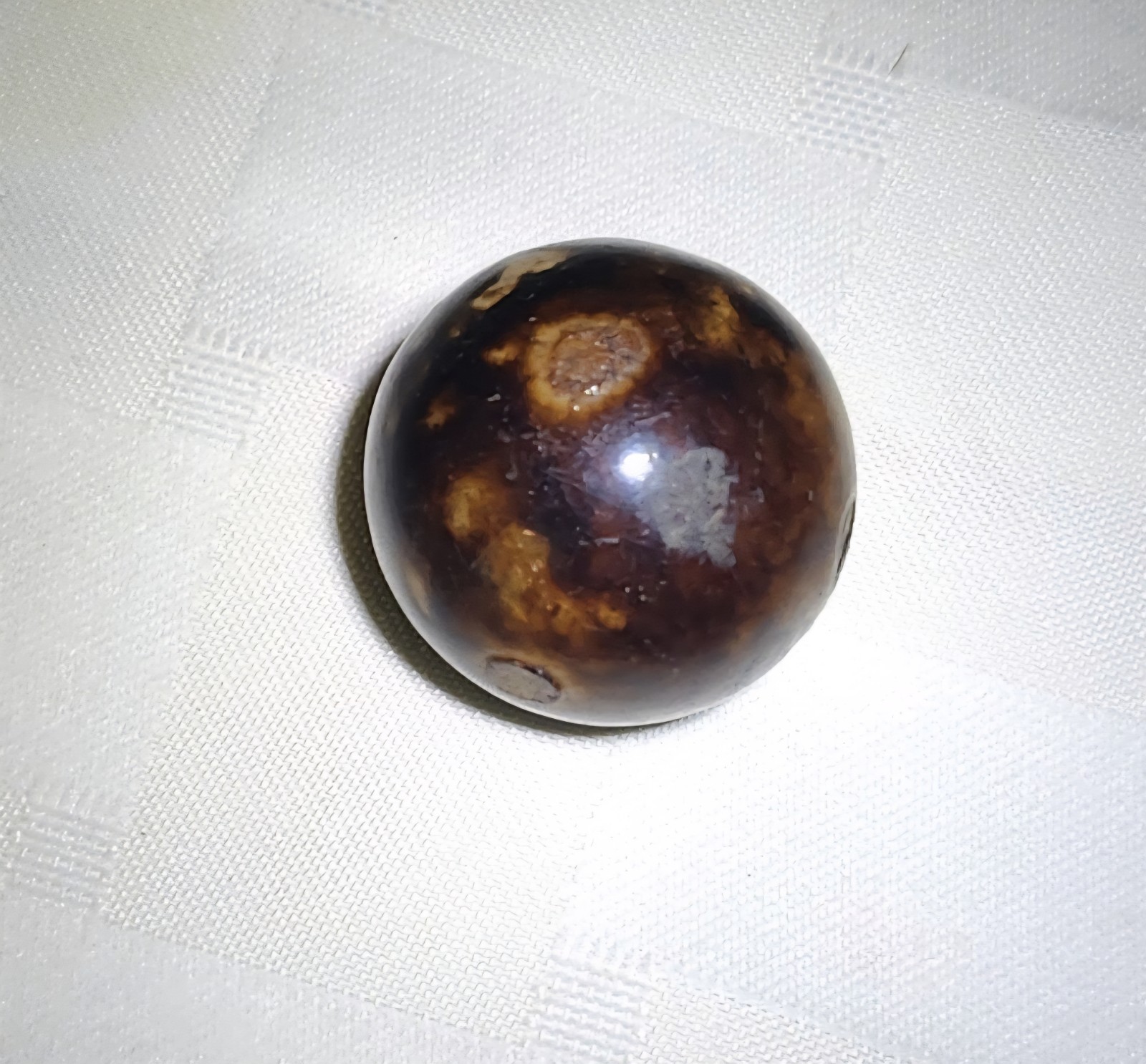Bennington handmade Marble Shooter Size 1 and 1/32″, Brown and glazed