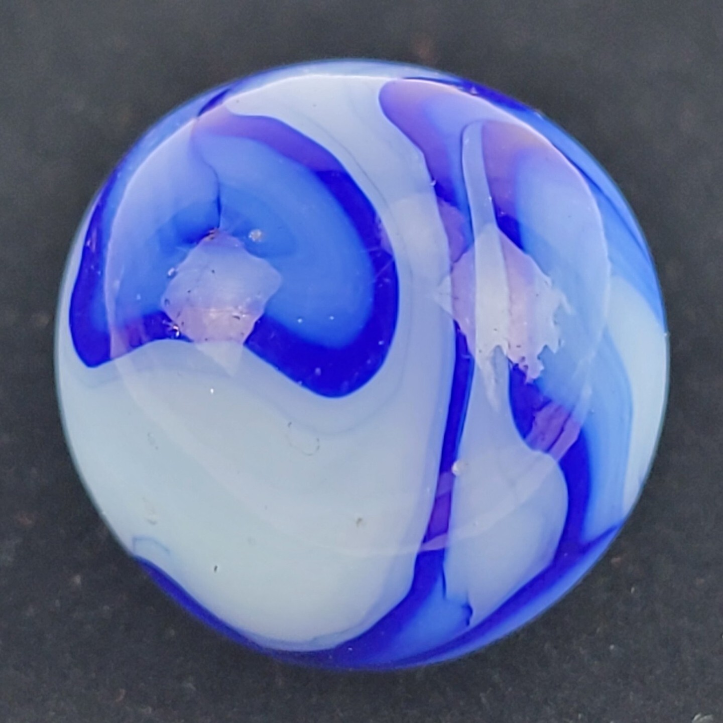 Alley Agate Co. HUGE Cobalt Blue Swirl SHOOTER Vintage Marble MINT! 7/8!!