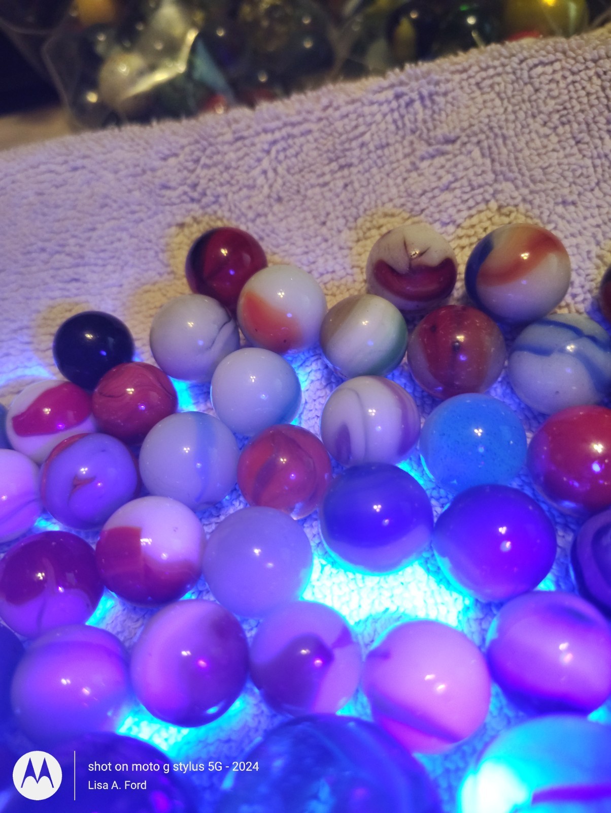 Vintage Marble Lot 49 Glass Marbles 5 Shooters UV Reactive Confetti Estate Mix