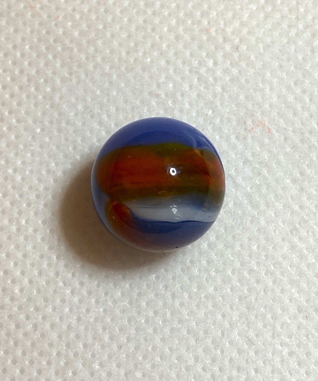 #9 PELTIER MARBLE HYBRID RAINBO BLENDED SPIDERMAN BURNT COLORS .60″ NM+/- MX128