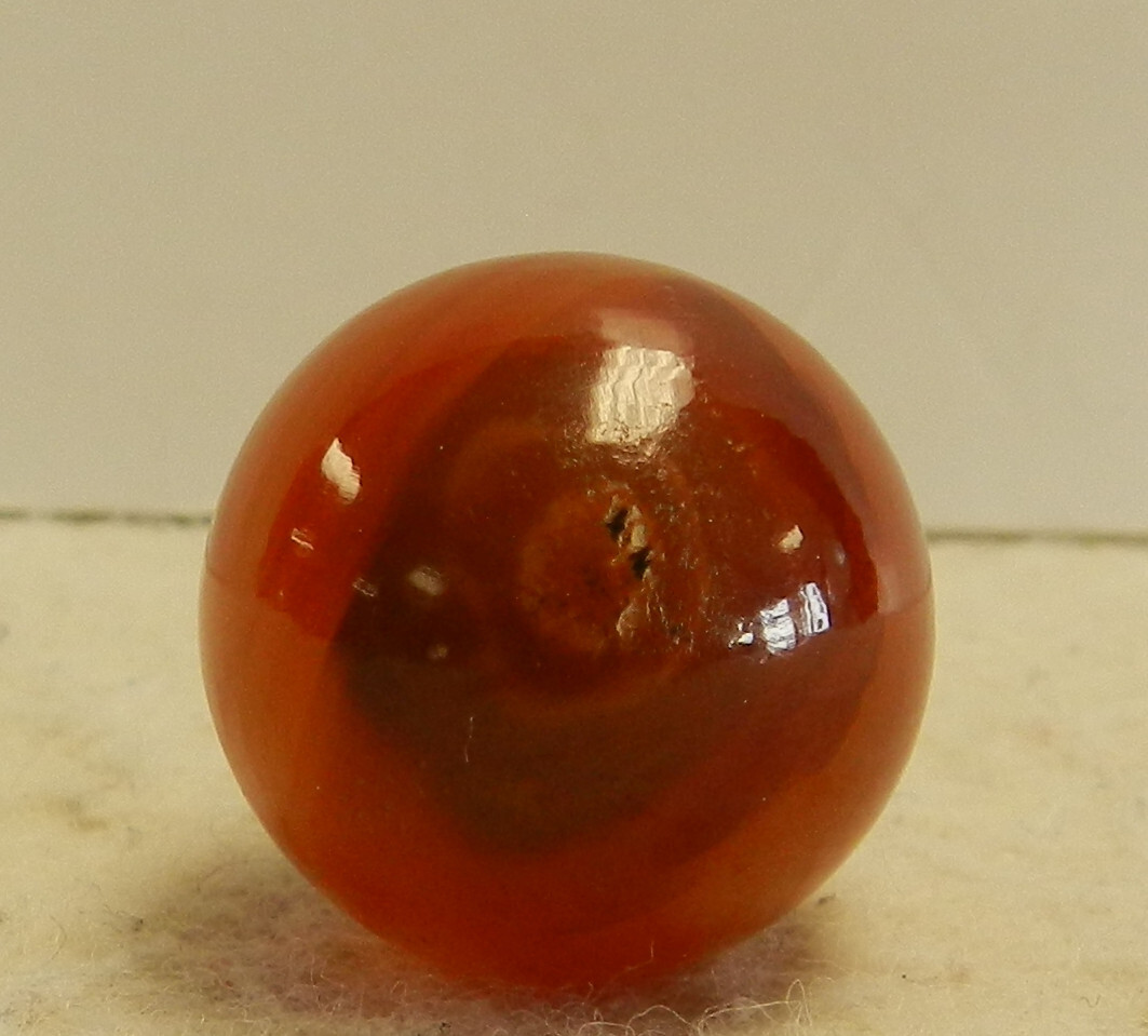 #16037m Large .83 Inches Vintage Faceted Handmade Agate Shooter Marble