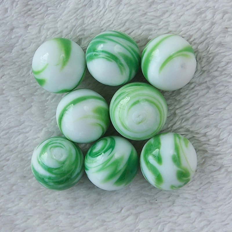 18mm Glass Marbles Green Glass Ball Beads Vase Fish Tank Decor Kids Toy Game