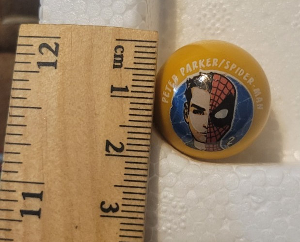 Vintage Peter Parker Spiderman #2 Yellow Glass Marble
