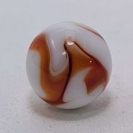 Vintage Akro Agate 5/8″ Oxblood Swirl Marble MINT Uranium UV Glow Antique