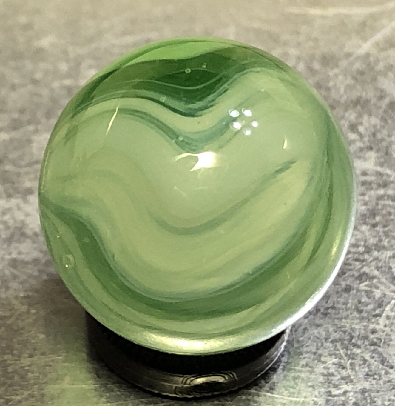 NM+ Light Green Phantom Conqueror Whispy VITRO Patch Vintage Marbles .615″ Look!