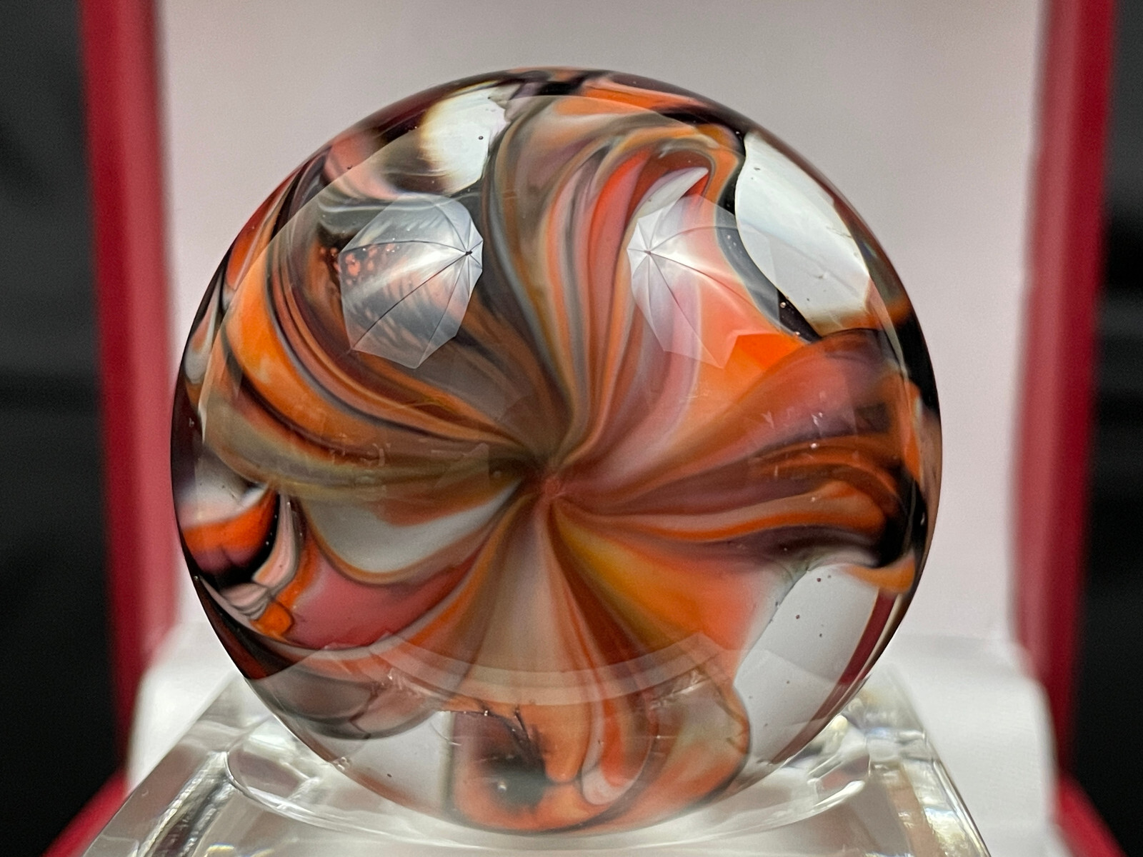 Rick Davis Glass Art Marble 1.48″ Signed #42
