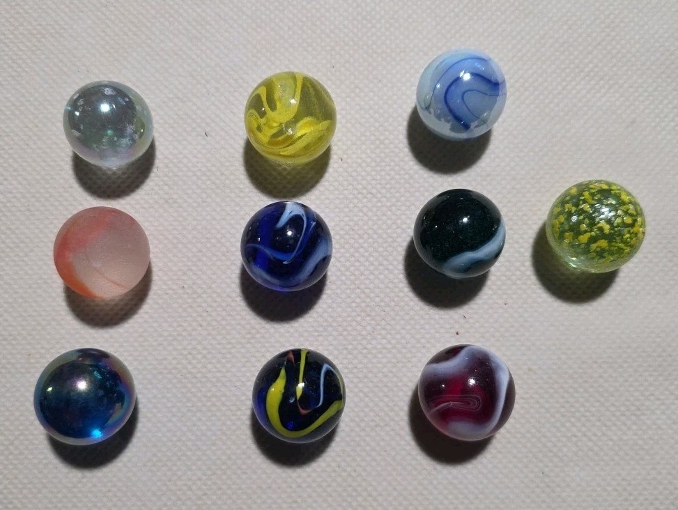 Lot Of 10 New Glass MARBLES! From Switzerland