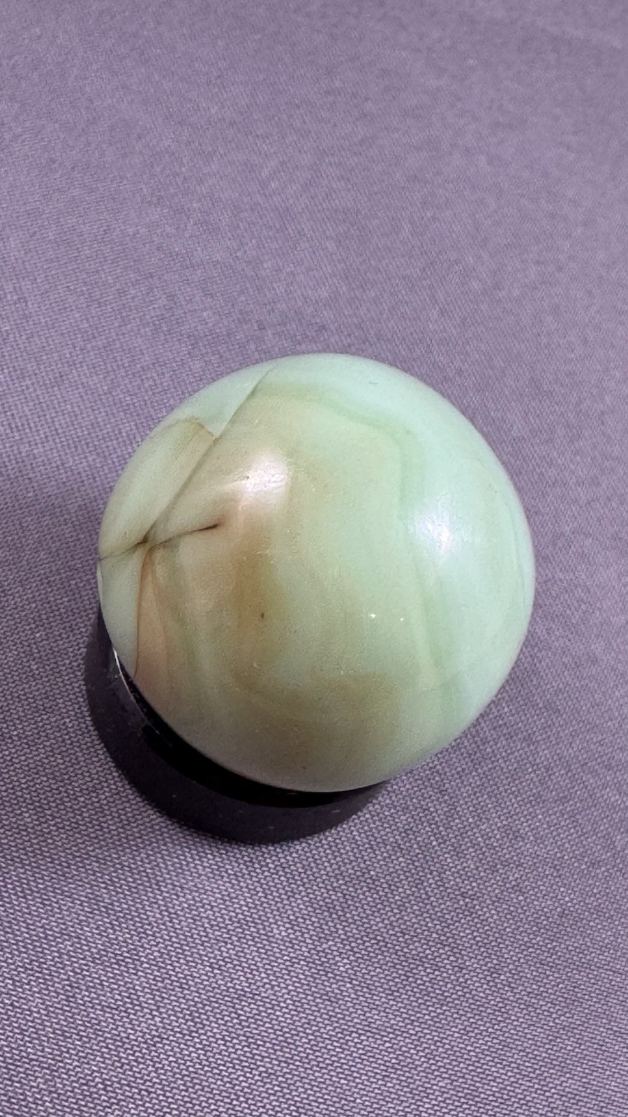 Large Jade Green Glass Marbles Lot (2) Opaque Swirl Slag Shooter Size 3/4”
