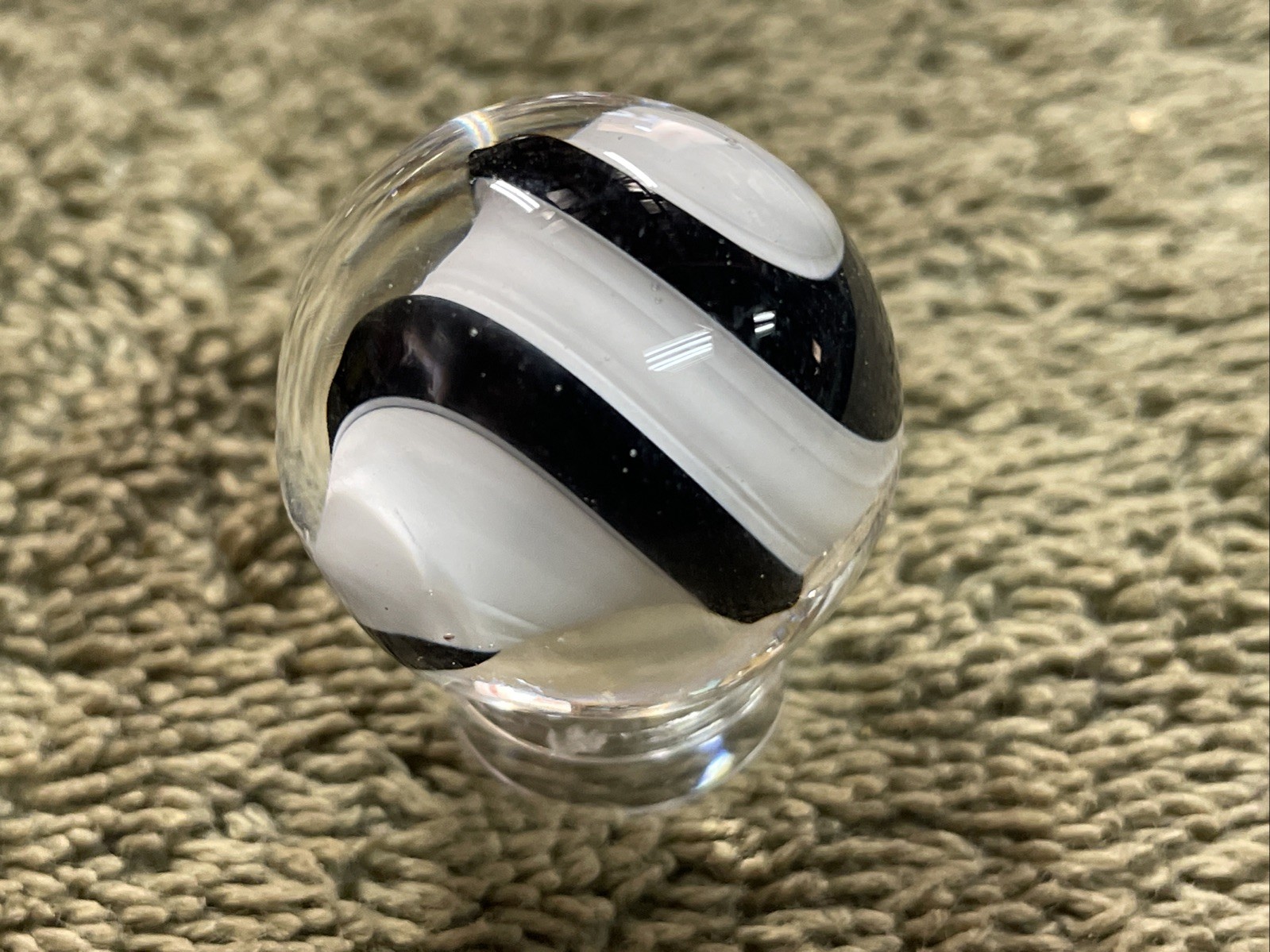 Handmade Contemporary Glass Art Marble 1” Spiral Dichroic Swirl